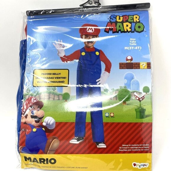 Disguise Toddler Super Mario Halloween Costume Jumpsuit Size Various - Picture 2 of 11